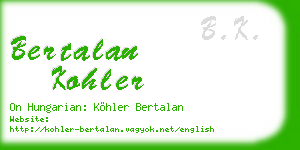 bertalan kohler business card